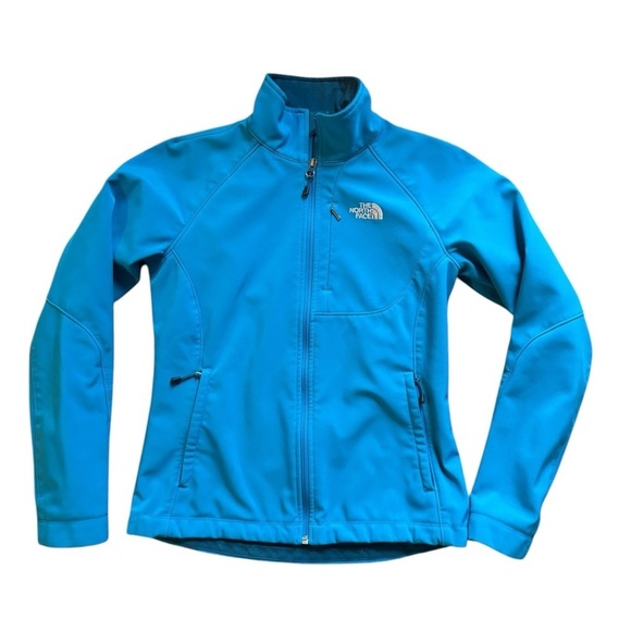 The North Face Womens Apex Bionic Jacket Full Zip Fleece Lined Turquoise Blue S - Picture 1 of 7